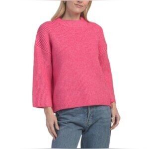 Nicole Miller Cashmere Merino Wool Pink Sweater, size XL